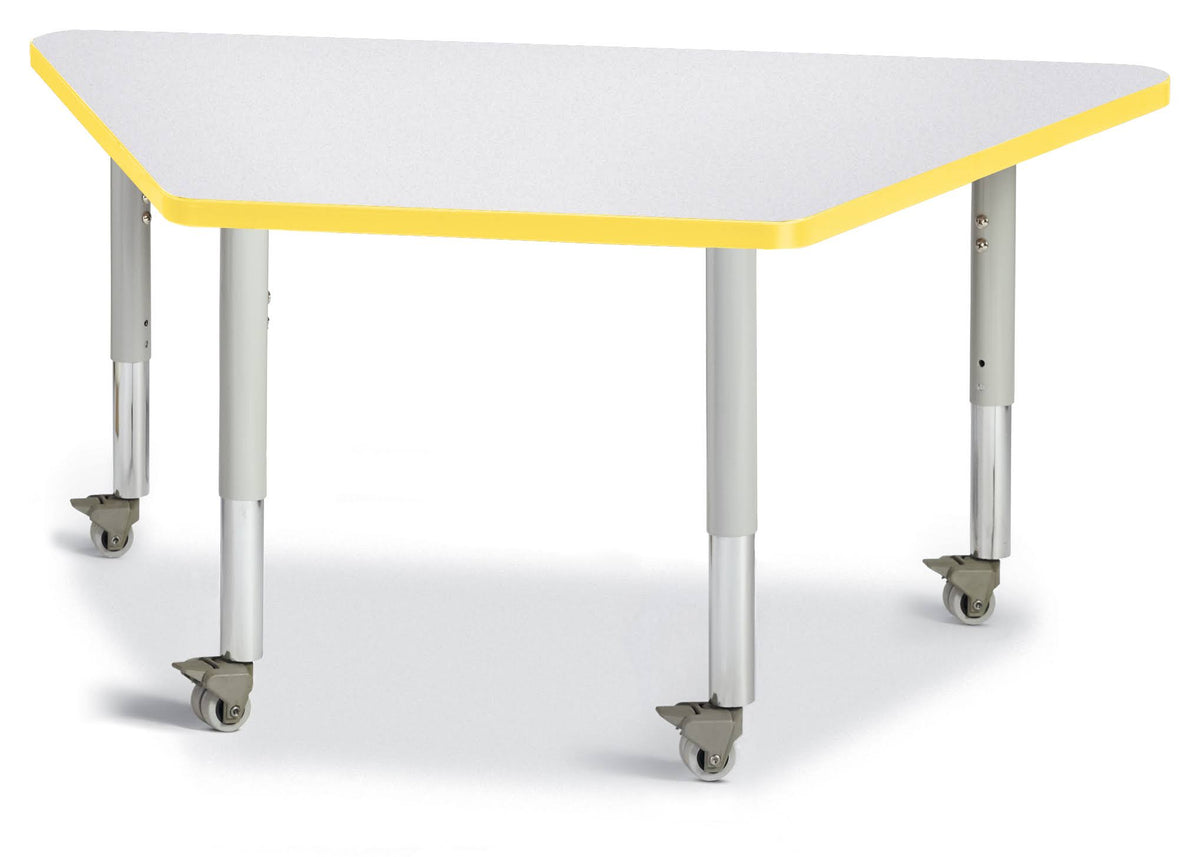 Trapezoid Activity Tables Gray and Yellow - 24 x 48 in. V105388